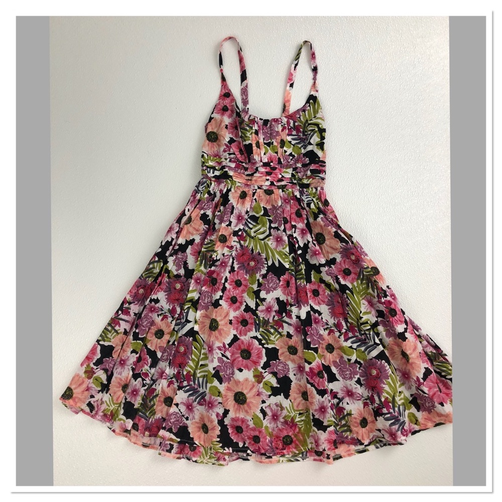Floral Print pleated fit and flare A-line dress - Picture 2 of 8